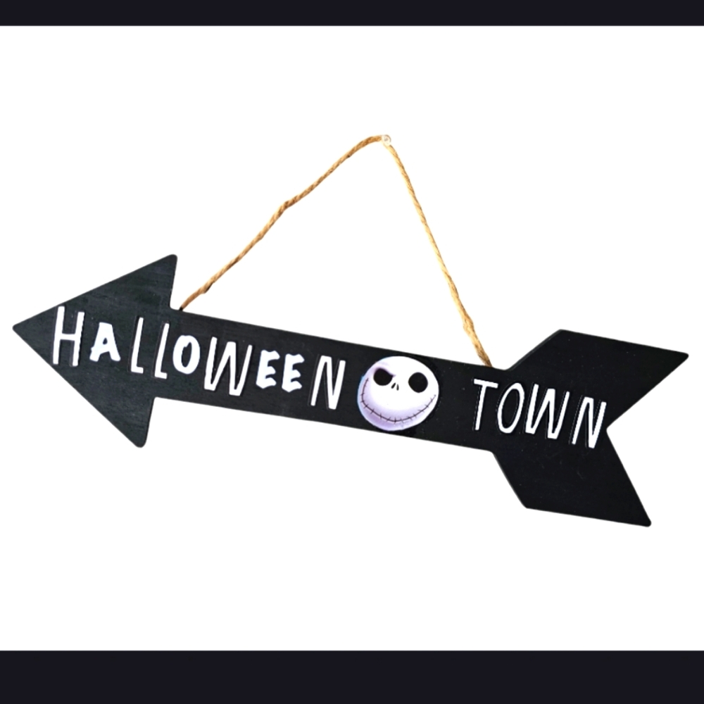 Handmade Disney Nightmare Before Christmas Jack Skellington Arrow Decor Sign